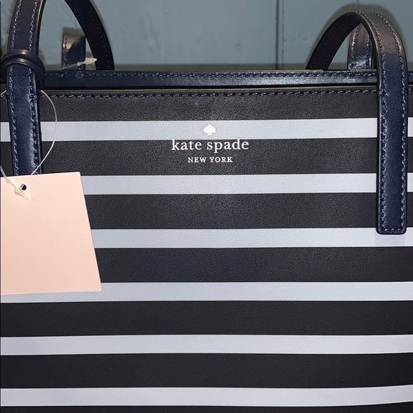 NWT Kate Spade ♠️ Janie Medium Blue Striped Tote - Picture 6 of 15